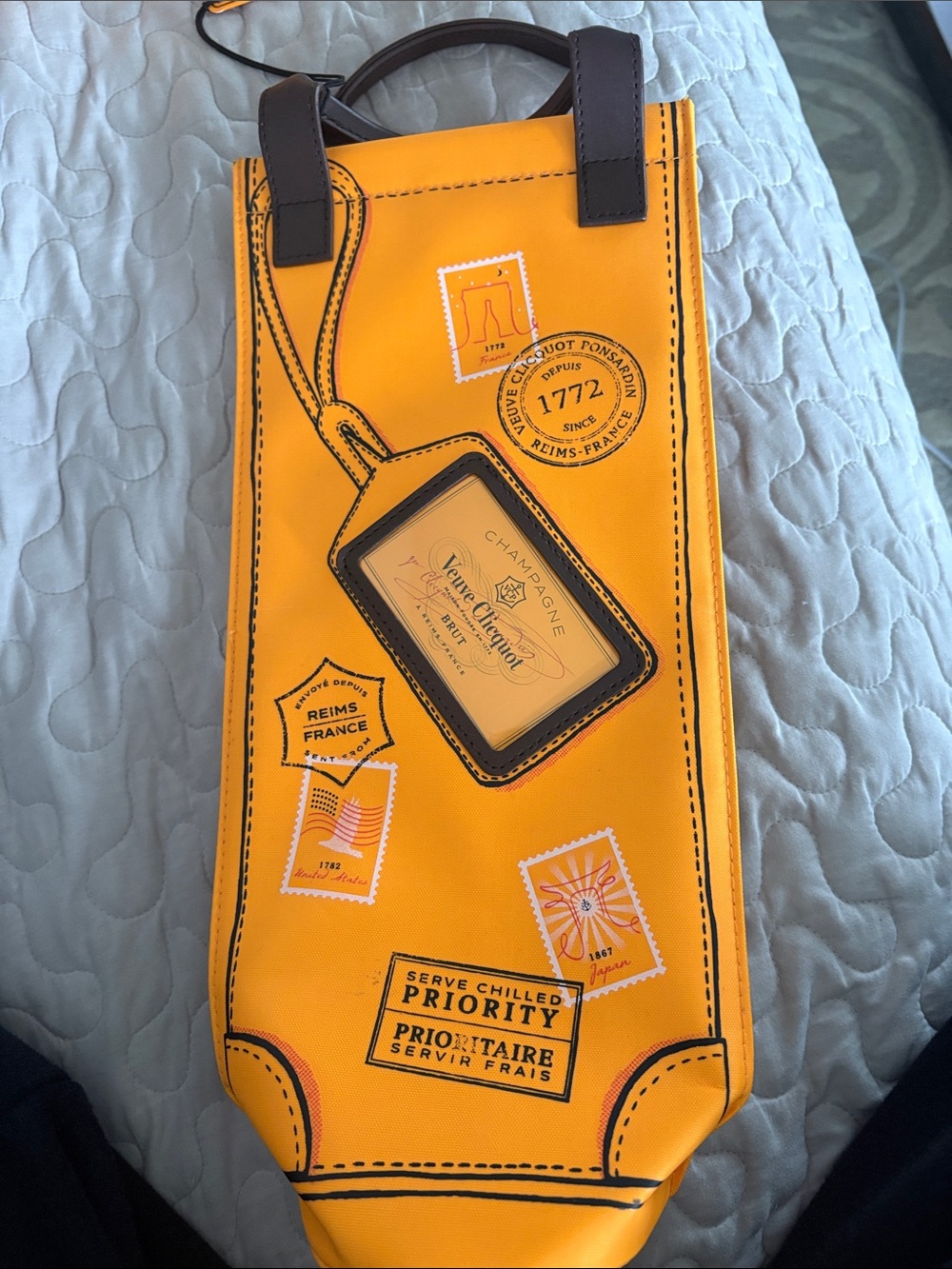 Veuve Clicquot Yellow Champagne Bottle Gift Bag